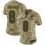 Nike Dallas Cowboys #8 Troy Aikman Camo Womens Stitched NFL Limited 2018 Salute to Service Jersey