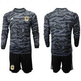 Argentina Blank Black Long Sleeves Goalkeeper Soccer Country Jersey