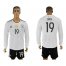Germany #19 Gotze White Home Long Sleeves Soccer Country Jersey