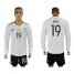 Germany #19 Gotze White Home Long Sleeves Soccer Country Jersey