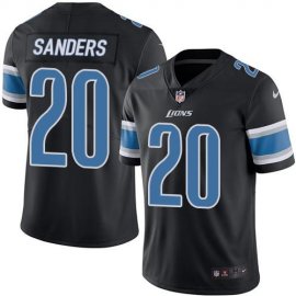 Nike Detroit Lions #20 Barry Sanders Black Mens Stitched NFL Limited Rush Jersey