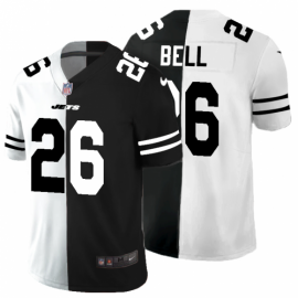 New York New York Jets #26 LeVeon Bell Mens Black V White Peace Split Nike Vapor Untouchable Limited NFL Jersey