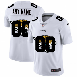 Jacksonville Jaguars Custom White Mens Nike Team Logo Dual Overlap Limited NFL Jersey