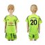 Manchester United #20 S.Romero Shiny Green Goalkeeper Kid Soccer Club Jersey