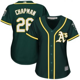 Oakland Athletics #26 Matt Chapman Green Alternate Womens Stitched MLB Jersey