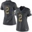 Nike Philadelphia Eagles #2 Jalen Hurts Black Womens Stitched NFL Limited 2016 Salute to Service Jersey
