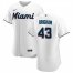 Miami Marlins #43 Jeff Brigham Mens Nike White Home 2020 Authentic Player MLB Jersey