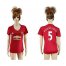 Womens Manchester United #5 Marcos Rojo Red Home Soccer Club Jersey