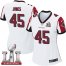 Nike Atlanta Falcons #45 Deion Jones White Super Bowl LI 51 Womens Stitched NFL Elite Jersey