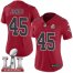 Nike Atlanta Falcons #45 Deion Jones Red Super Bowl LI 51 Womens Stitched NFL Limited Rush Jersey