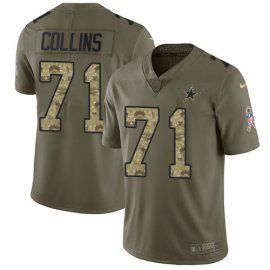 Nike Dallas Cowboys #71 Lael Collins Olive/Camo Youth Stitched NFL Limited 2017 Salute to Service Jersey