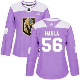 Adidas Vegas Golden Knights #56 Erik Haula Purple Authentic Fights Cancer Womens Stitched NHL Jersey