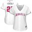 Los Angeles Angels #27 Mike Trout White Mothers Day Cool Base Womens Stitched MLB Jersey