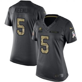 Nike Cleveland Browns #5 Case Keenum Black Womens Stitched NFL Limited 2016 Salute to Service Jersey