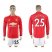 Manchester United #25 Valencia Red Home Long Sleeves Soccer Club Jersey
