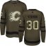 Adidas Calgary Flames #30 Mike Vernon Green Salute to Service Stitched NHL Jersey