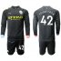 Manchester City #42 Toure Yaya Away Long Sleeves Soccer Club Jersey