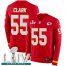 Nike Kansas City Chiefs #55 Frank Clark Red Super Bowl LIV 2020 Team Color Youth Stitched NFL Limited Therma Long Sleeve Jersey