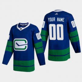 Vancouver Canucks Custom Mens Adidas 2020-21 Authentic Player Alternate Stitched NHL Jersey Blue