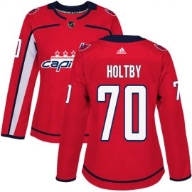 Adidas Washington Capitals #70 Braden Holtby Red Home Authentic Womens Stitched NHL Jersey