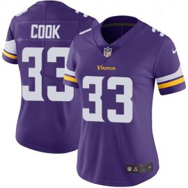 Nike Minnesota Vikings #33 Dalvin Cook Purple Team Color Womens Stitched NFL Vapor Untouchable Limited Jersey