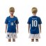 Italy #10 Totti Blue Home Kid Soccer Country Jersey