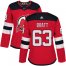Adidas New Jersey Devils #63 Jesper Bratt Red Home Authentic Womens Stitched NHL Jersey