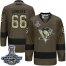 Pittsburgh Penguins #66 Mario Lemieux Green Salute to Service 2017 Stanley Cup Finals Champions Stitched NHL Jersey