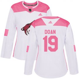 Adidas Arizona Coyotes #19 Shane Doan White/Pink Authentic Fashion Womens Stitched NHL Jersey