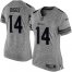 Nike Minnesota Vikings #14 Stefon Diggs Gray Womens Stitched NFL Limited Gridiron Gray Jersey