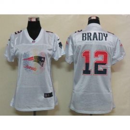 Nike New England Patriots #12 Tom Brady White Womens Fem Fan NFL Game Jersey