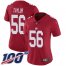 Nike New York Giants #56 Lawrence Taylor Red Womens Stitched NFL Limited Inverted Legend 100th Season Jersey