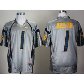 West Virginia Mountaineers 1 Tavon Austin Grey College Football NCAA Jersey