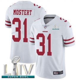 Nike San Francisco 49ers #31 Raheem Mostert White Super Bowl LIV 2020 Youth Stitched NFL Vapor Untouchable Limited Jersey