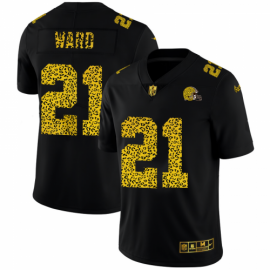 Cleveland Browns #21 Denzel Ward Mens Nike Leopard Print Fashion Vapor Limited NFL Jersey Black