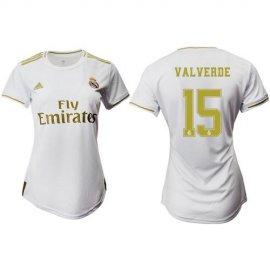 Womens Real Madrid #15 Valverde Home Soccer Club Jersey