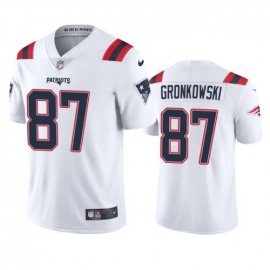 New England New England Patriots #87 Rob Gronkowski Mens Nike White 2020 Vapor Limited Jersey