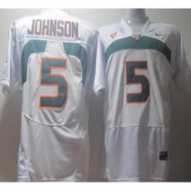 Miami Hurricanes 5 Andre Johnson White NCAA Jerseys