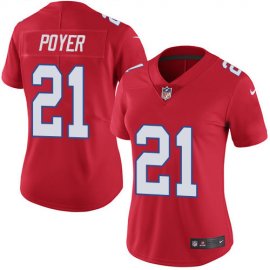 Nike Buffalo Bills #21 Jordan Poyer Red Womens Stitched NFL Limited Rush Jersey