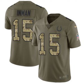 Nike Indianapolis Colts #15 Dontrelle Inman Olive/Camo Mens Stitched NFL Limited 2017 Salute To Service Jersey