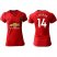 Womens Manchester United #14 Lingard Red Home Soccer Club Jersey
