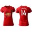 Womens Manchester United #14 Lingard Red Home Soccer Club Jersey