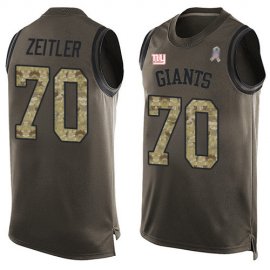 Nike New York Giants #70 Kevin Zeitler Green Mens Stitched NFL Limited Salute To Service Tank Top Jersey