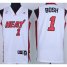 Miami Heat 1 Bosh White Mesh Swingman Jersey Cheap