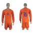 Holland #16 Clasie Home Long Sleeves Soccer Country Jersey