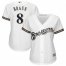 Milwaukee Brewers #8 Ryan Braun White Womens Fashion Stitched MLB Jersey