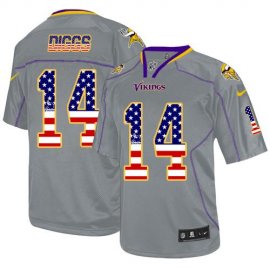 Nike Minnesota Vikings #14 Stefon Diggs Grey Mens Stitched NFL Elite USA Flag Fashion Jersey