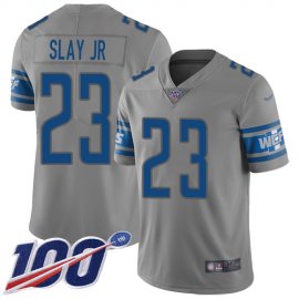 Nike Detroit Lions #23 Darius Slay Jr Gray Mens Stitched NFL Limited Inverted Legend 100th Season Jersey