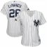 New York Yankees #26 DJ LeMahieu Majestic Womens 2019 Postseason Official Cool Base Player Jersey White Navy