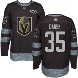 Adidas Vegas Golden Knights #35 Oscar Dansk Black 1917-2017 100th Anniversary Stitched NHL Jersey